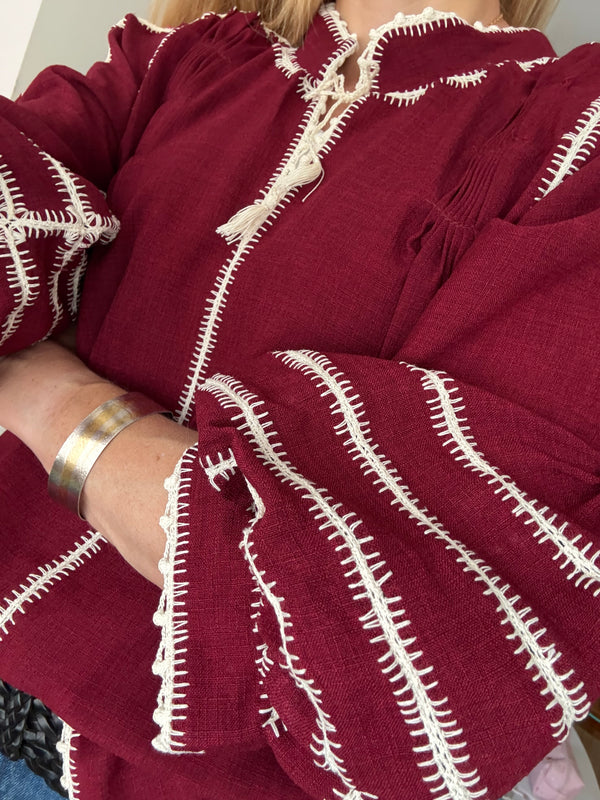 ¡¡NUEVO!! Blusa Morelia Burdeos