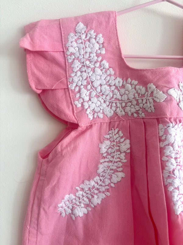 ¡NOVEDAD! Vestido niña Rosa Pink Flores blancas
