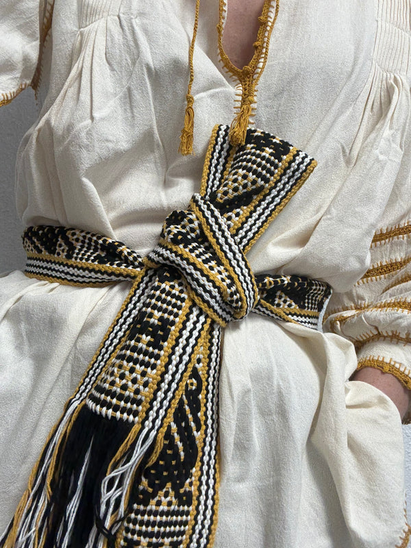 ¡NUEVO! Cinturón/Fajín Mostaza y Negro