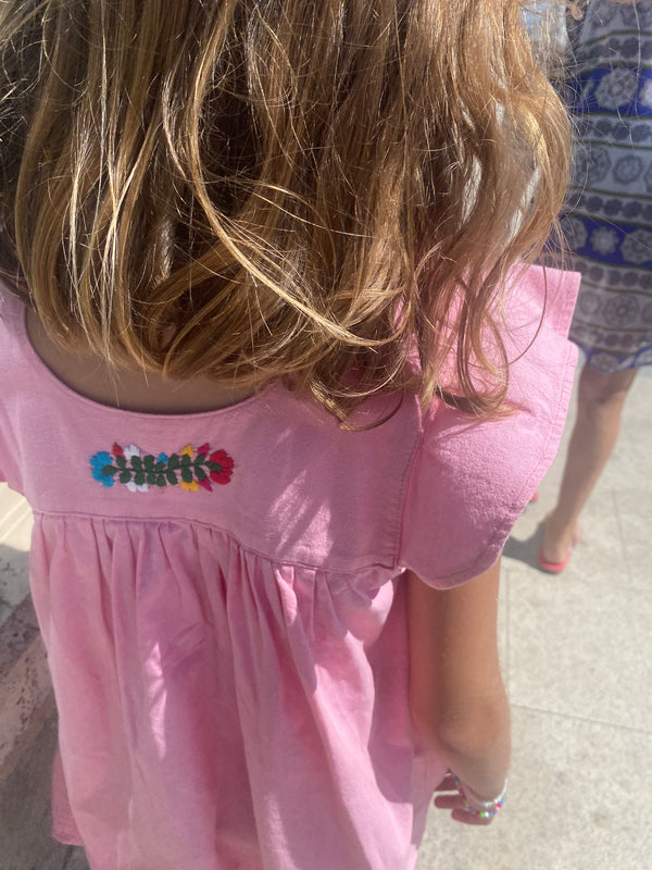 ¡NOVEDAD! Vestido niña rosa Flores colores