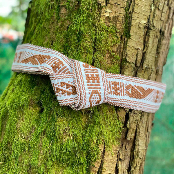 Cinturón/Fajín estrecho camel