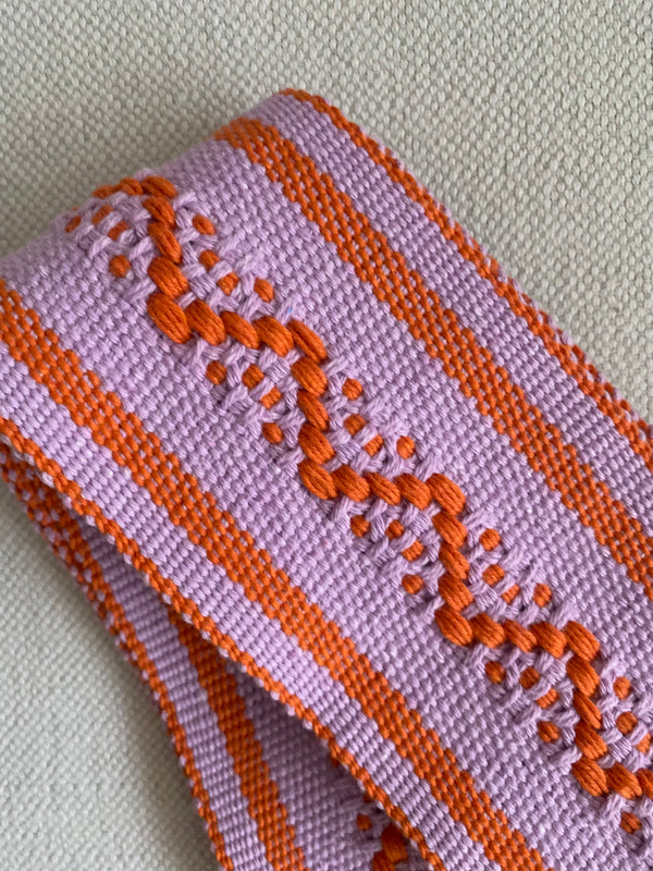 Cinturón/Fajín lila y naranja