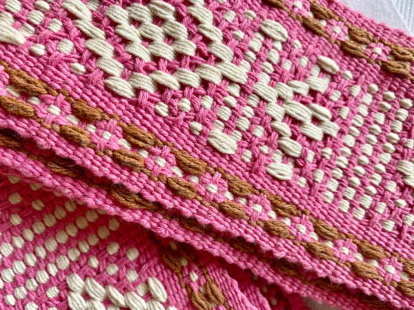 Cinturón/Fajín rosa y crema