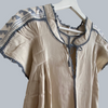 New! Vestido Morelia manga corta ribete gris