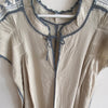 New! Vestido Morelia manga corta ribete gris