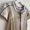 New! Vestido Morelia manga corta ribete gris