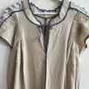 New! Vestido Morelia manga corta ribete gris
